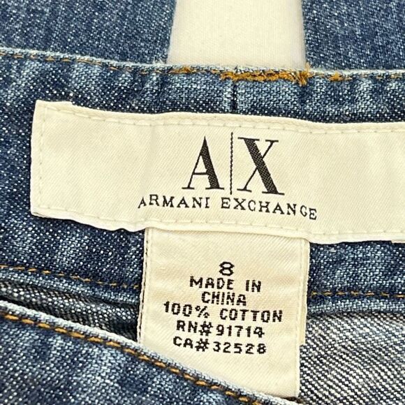 Armani Exchange medium wash mid rise straight leg jeans size 8 - Picture 13 of 14
